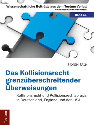 cover image of Das Kollisionsrecht grenzüberschreitender Überweisungen